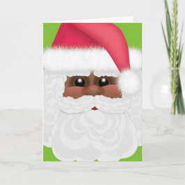 Tarjeta Festiva Día de fiesta alegre negro o afroamericano Santa