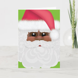 Tarjeta Festiva Día de fiesta alegre negro o afroamericano Santa