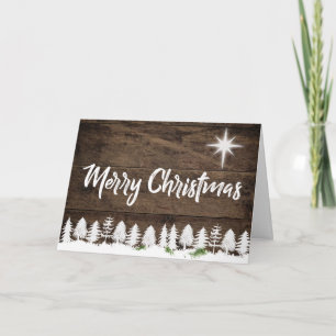 Tarjeta Festiva Día de fiesta de madera rústico de las Felices