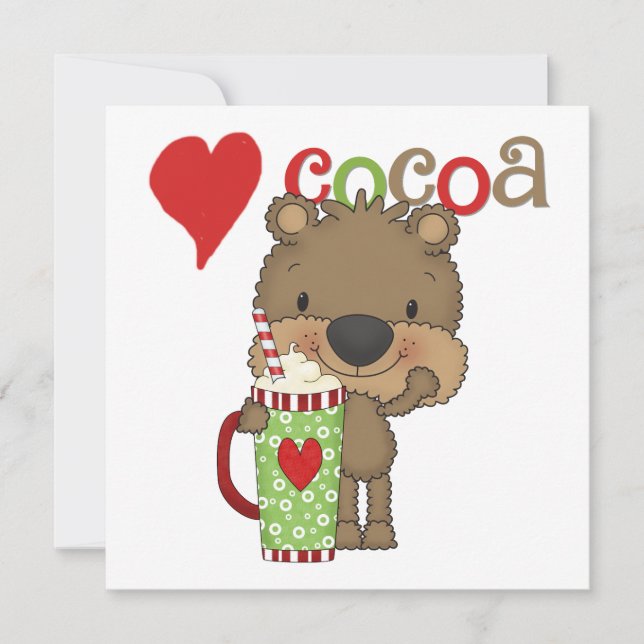 Tarjeta Festiva Día de fiesta del amor del cacao del oso (Anverso)
