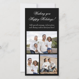 Tarjeta Festiva día de fiesta del collage 3-Photo