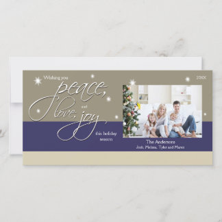 Tarjeta Festiva Día de fiesta Photocard (zafiro) de la alegría del