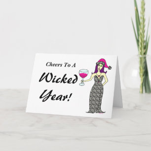 Tarjeta Festiva Día de fiesta travieso de Noche Vieja del Vixen