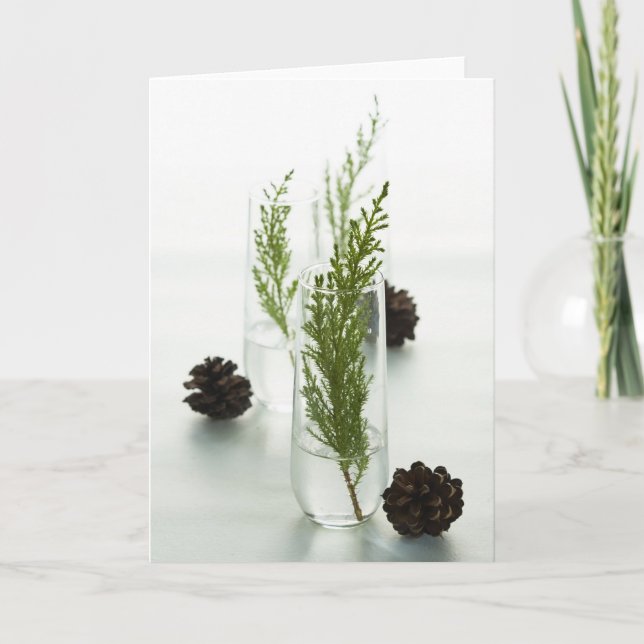 Tarjeta Festiva Día de fiesta verde (Anverso)