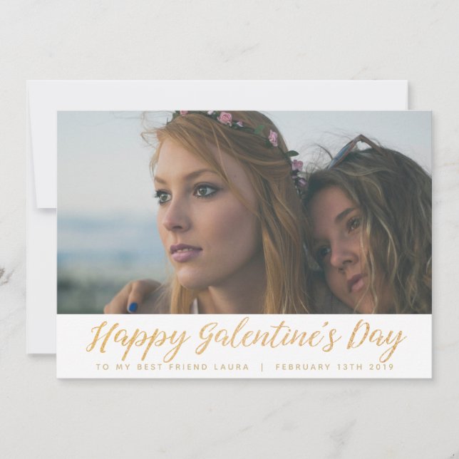 Tarjeta Festiva Día de Galentines Mejor foto de amigo (Anverso)