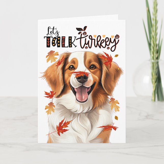 Tarjeta Festiva Día de gracias perro Kooikerhondje hablemos de Tur (Anverso)