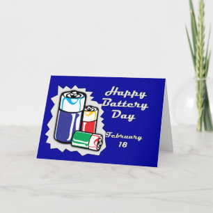 Tarjeta Festiva Día de la batería 18 de febrero