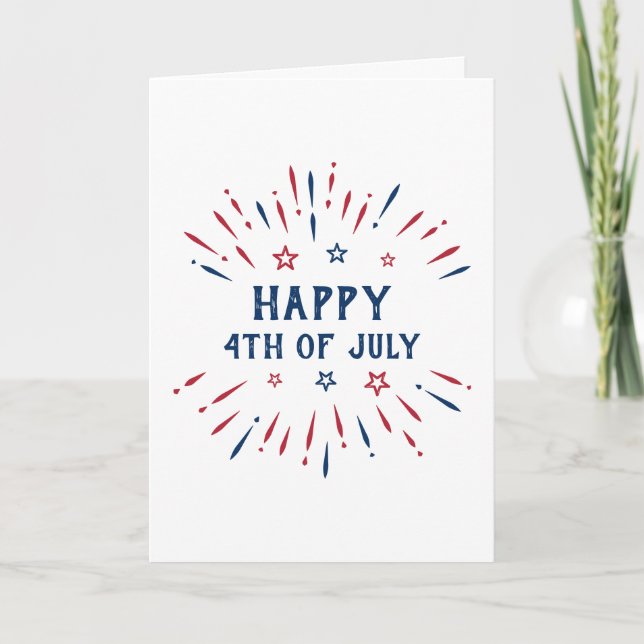 Tarjeta Festiva Día De La Independencia 4 De Julio Estadounidense  (Anverso)
