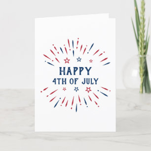 Tarjeta Festiva Día De La Independencia 4 De Julio Estadounidense 