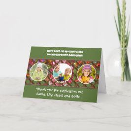 Tarjeta Festiva Día de la Madre 3 fotos Green Garden Lover's