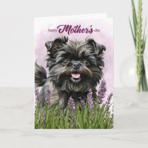 Día de la Madre Affenpinscher Perro de Morado