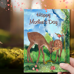Tarjeta Festiva Día de la Madre Caprichoso Ciervo 