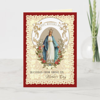 Tarjeta Festiva Día de la Madre católico de la Virgen religiosa Ma