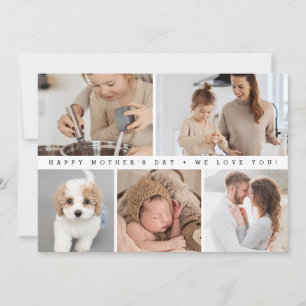 Tarjeta Festiva Día de la madre, Collage de fotos Personalizado di