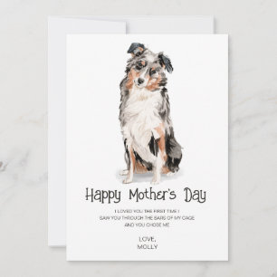 Tarjeta Festiva Día de la Madre con pintura de perro