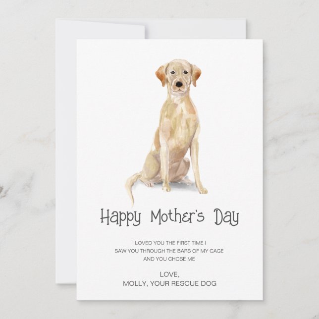 Tarjeta Festiva Día de la Madre con pintura de perro (Anverso)