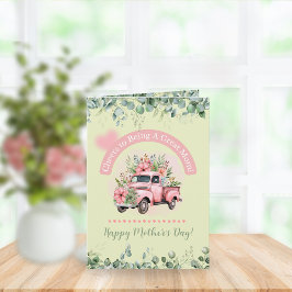Tarjeta Festiva Día de la Madre de Camión de Manzana Alegre Alegre