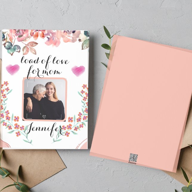 Tarjeta Festiva Día de la Madre de flores acuarelas fotográficas p (Subido por el creador)