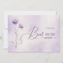 Tarjeta Festiva Día de la Madre de flores silvestres acuarela Lave