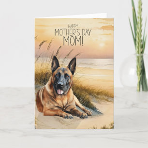 Tarjeta Festiva Día de la Madre de los Perros de Malinois