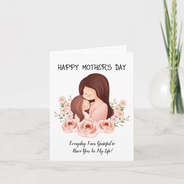 Tarjeta Festiva Día de la Madre de mamá e hija (Anverso)