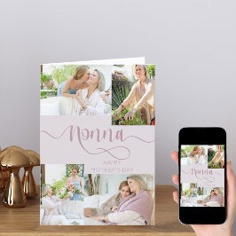 Tarjeta Festiva Día de la Madre de Nonna 4 Collage de fotos Rosa