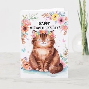Tarjeta Festiva Día de la madre de un gato persa a partir de una g