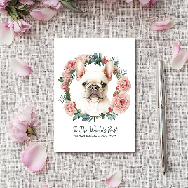 Tarjeta Festiva Día de la madre del perro de Bulldog francés (Subido por el creador)