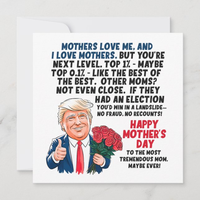 Tarjeta Festiva Día de la Madre Donald Trump (Anverso)
