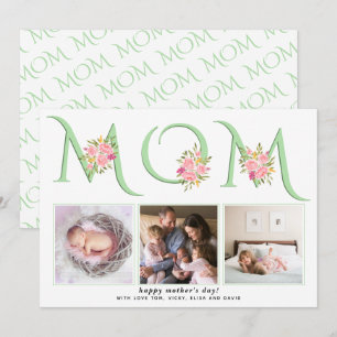 Tarjeta Festiva Día de la Madre fotográfico de tipografía de MOM v