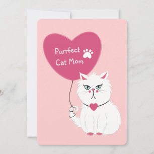 Tarjeta Festiva Día de la Madre Gato Divertido Lindo