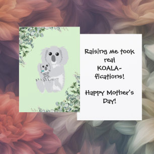 Tarjeta Festiva Día de la Madre Koala Divertido