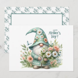 Tarjeta Festiva Día de la Madre Mágico: Delicioso Encanto de Gnomo