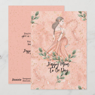 Tarjeta Festiva Día de la Madre Mamá en camino Melocotón