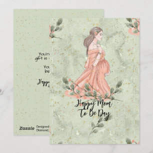 Tarjeta Festiva Día de la Madre Mamá en camino Verde