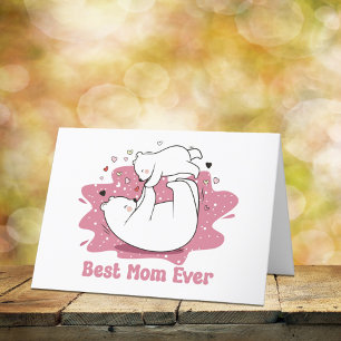 Tarjeta Festiva Día de la Madre Oso Mamá
