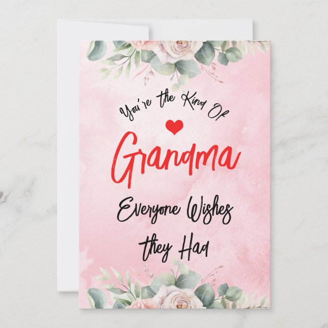 Tarjeta Festiva Día de la Madre para linda abuela personalizado (Anverso)