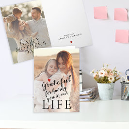 Tarjeta Festiva Día de la Madre personalizado 2 fotos y texto