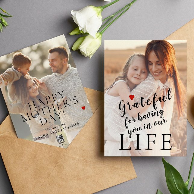 Tarjeta Festiva Día de la Madre personalizado 2 fotos y texto (Subido por el creador)
