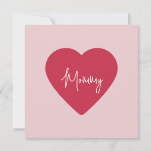 Tarjeta Festiva Día de la Madre Personalizado - Corazón suave rosa