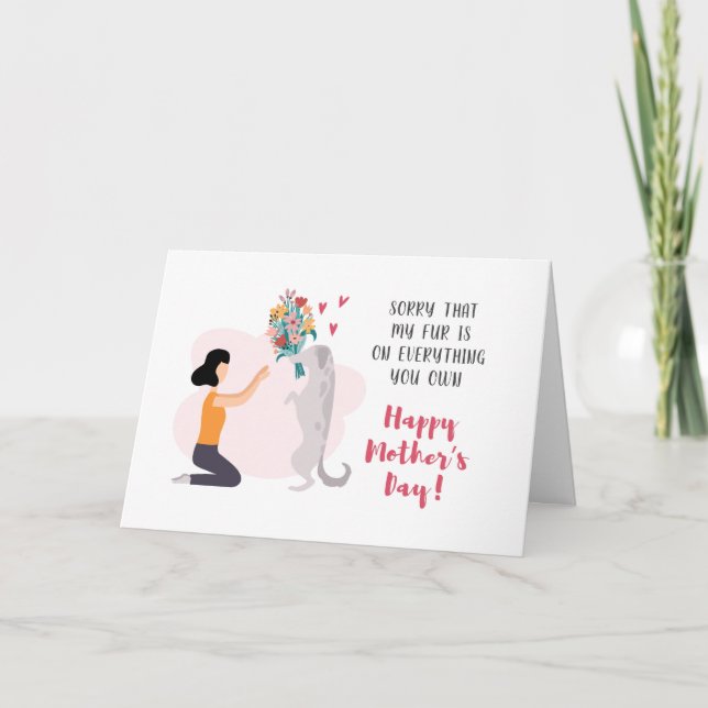 Tarjeta Festiva Día de la Madre personalizado mejor perro de mamá  (Anverso)