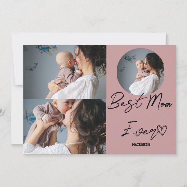Tarjeta Festiva Día de la Madre personalizado, tres regalos de col (Anverso)