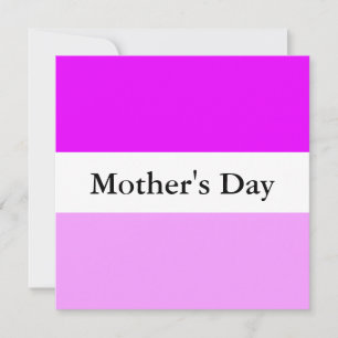 Tarjeta Festiva DÍA DE LA MADRE Preciosas rayas rosadas y blancas