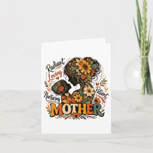 Tarjeta Festiva Día de la madre radiante amorosa y nutridora