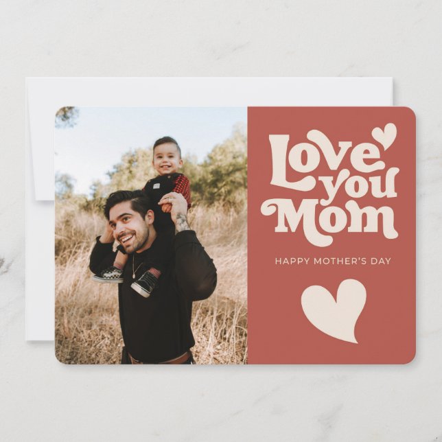 Tarjeta Festiva Día de la Madre Retro Adorable  (Anverso)