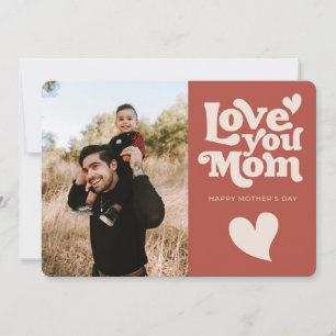 Tarjeta Festiva Día de la Madre Retro Adorable 