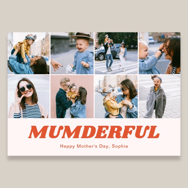 Tarjeta Festiva Día de la Madre Retro Mumderful 12 Collage de Foto (Subido por el creador)