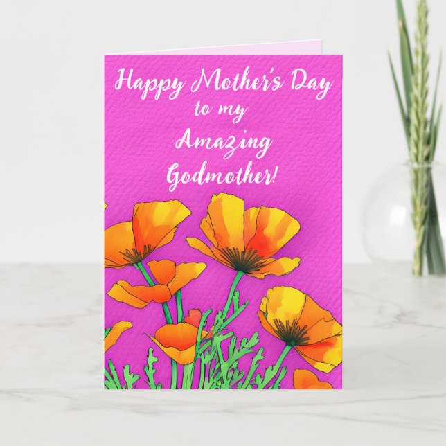 Tarjeta Festiva Día de la Madre rosa de adormidera personalizada (Anverso)