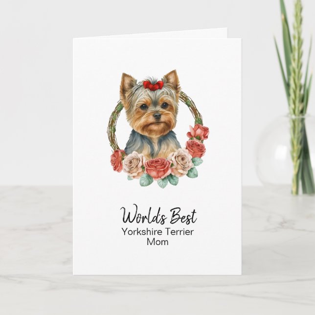 Tarjeta Festiva Día de la Madre Terrier Personalizado Perro Mom Yo (Anverso)