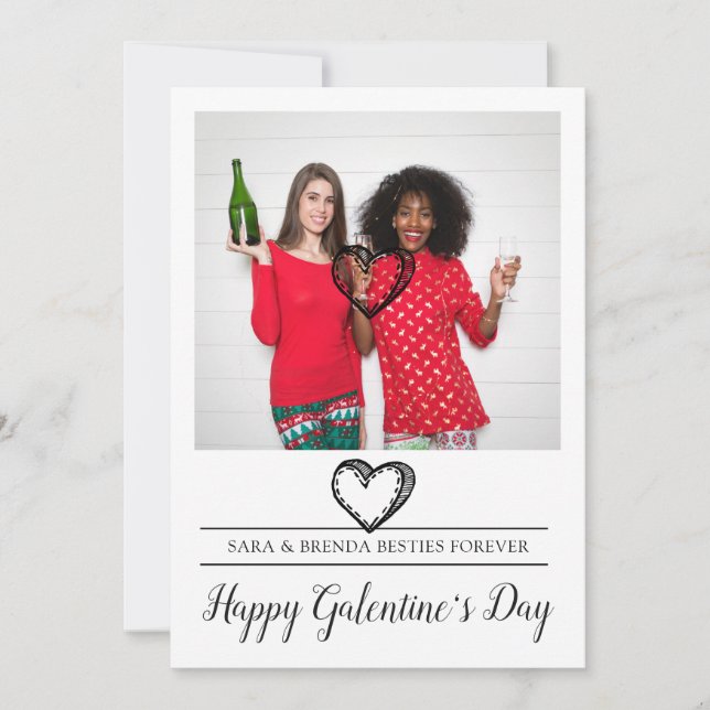 Tarjeta Festiva Día de las Besties Galentine (Anverso)